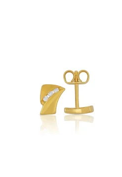 Ohrstecker Gelbgold 750 Diamant 0.06ct. 8x6mm