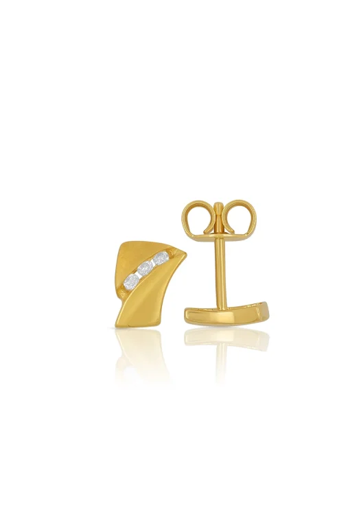 Ohrstecker Gelbgold 750 Diamant 0.06ct. 8x6mm