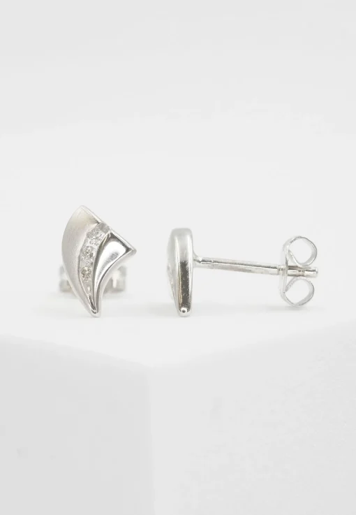 Ohrstecker Gelbgold 750 Diamant 0.06ct. 9x6mm