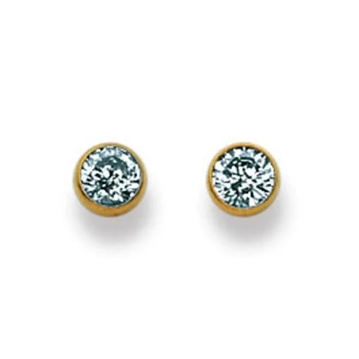 Ohrstecker Gelbgold 750 Zirkonia 4.5mm