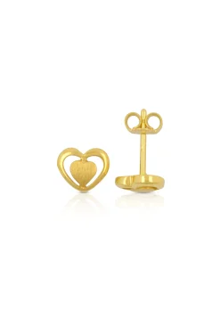 Ohrstecker Herz Gelbgold 750, 7x8mm