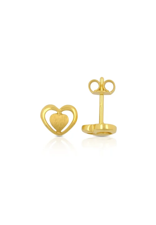Ohrstecker Herz Gelbgold 750, 7x8mm