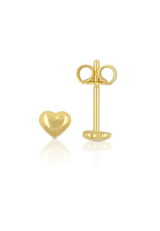 Ohrstecker Herz Gelbgold 750, 4mm