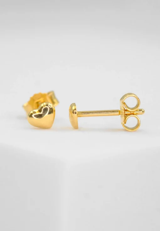 Ohrstecker Herz Gelbgold 750, 4mm
