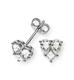 Ohrstecker Herz 750/18K Weissgold Diamant 0.96ct.