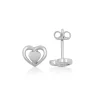 Ohrstecker Herz Weissgold 750, 7x8mm