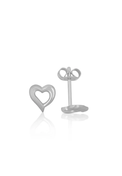 Ohrstecker Herz Weissgold 750, 7mm