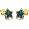 Ohrstecker 750/18K Gelbgold Diamant 0.31ct. Naturstein 2ct.