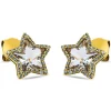 Ohrstecker 750/18K Gelbgold Diamant 0.31ct. Amethyst 2ct.