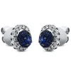 Ohrstecker 750/18K Weissgold Diamant 0.57ct. Safir 1.29ct.