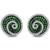 Ohrstecker 750/18K Weissgold Diamant 1.2ct. Tsavorith 2.61ct.