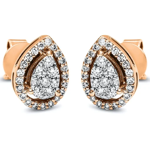 Ohrstecker 750/18K Weissgold/Rotgold Diamant 0.33ct.
