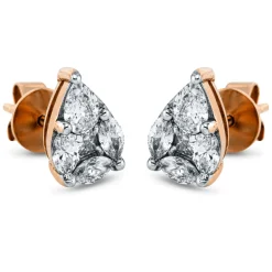 Ohrstecker 750/18K Weissgold/Rotgold Diamant 0.82ct.