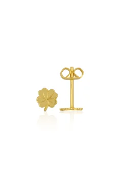 Ohrstecker Kleeblatt Gelbgold 750, 5mm