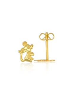 Ohrstecker Maus Gelbgold 750, 8x6mm