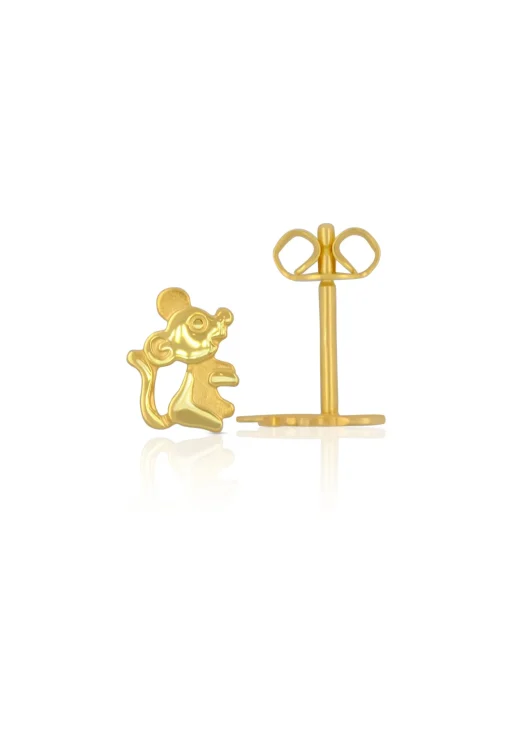 Ohrstecker Maus Gelbgold 750, 8x6mm