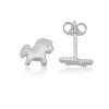 Ohrstecker Pferd Weissgold 750, 7mm