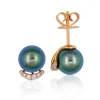 Ohrstecker Roségold 750 Tahiti Perle 8-9mm Brillant 0.125ct.