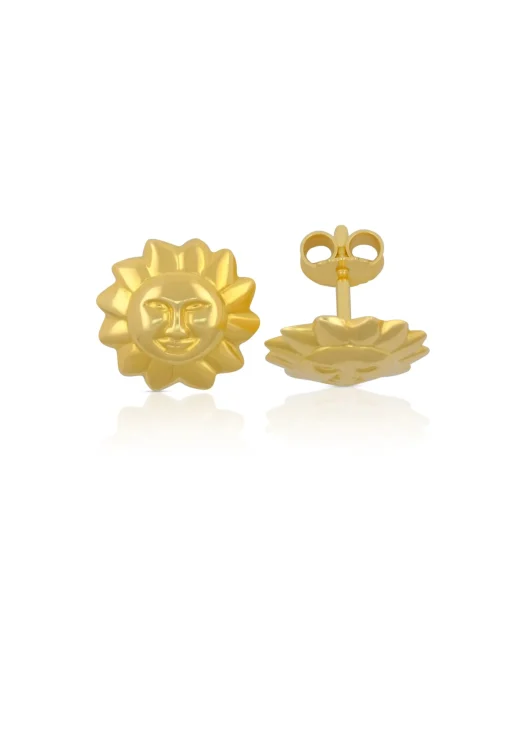 Ohrstecker Sonne Gelbgold 750, 11mm