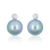 Ohrstecker Weissgold 750 Tahiti Perle 8-9mm Brillant 0.04ct.