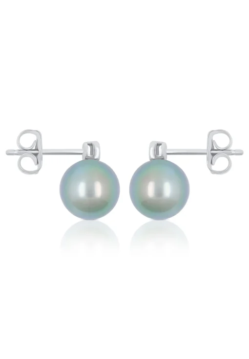 Ohrstecker Weissgold 750 Tahiti Perle 8-9mm Brillant 0.04ct.