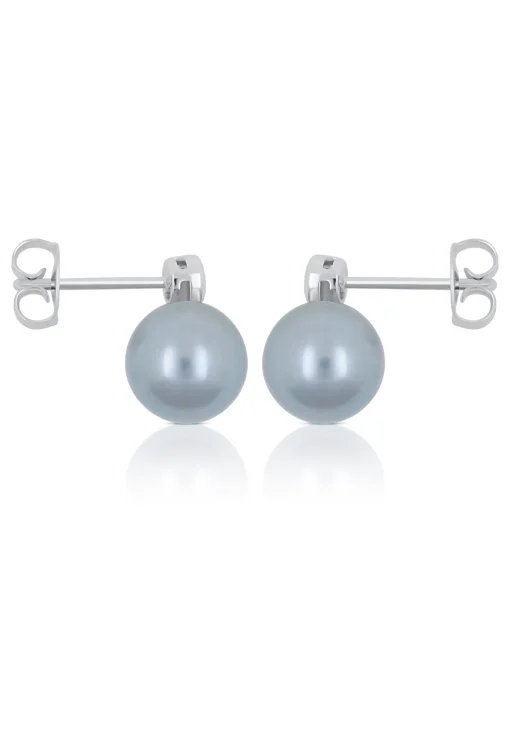 Ohrstecker Weissgold 750 Tahiti Perle 8-9mm Brillant 0.11ct.