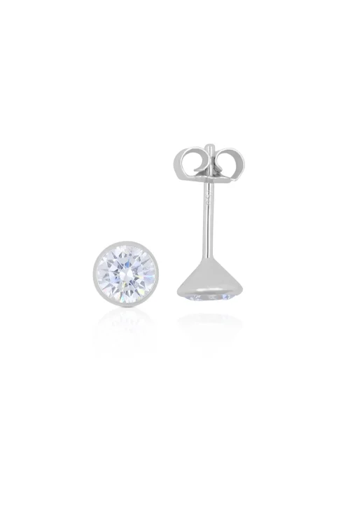 Ohrstecker Weissgold 750 Zirkonia 5.5mm