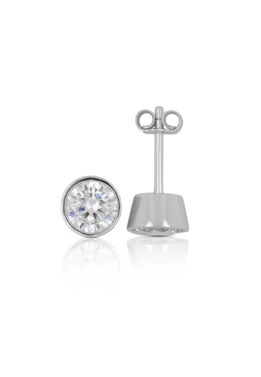 Ohrstecker Weissgold 750 Zirkonia 7mm