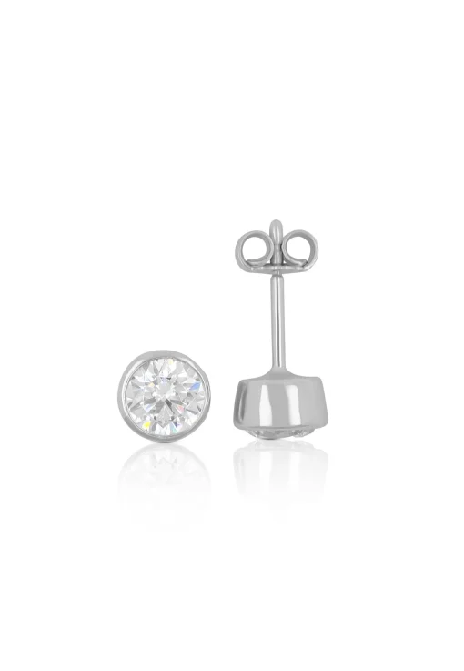 Ohrstecker Weissgold 750 Zirkonia 6mm