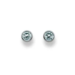 Ohrstecker Weissgold 750 Zirkonia 4mm