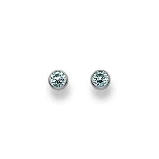 Ohrstecker Weissgold 750 Zirkonia 3.5mm