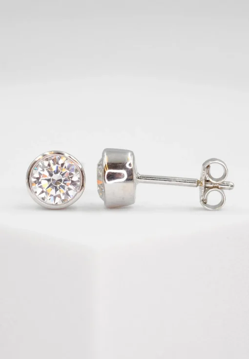 Ohrstecker Weissgold 750 Zirkonia 6mm