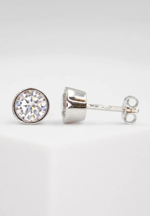 Ohrstecker Weissgold 750 Zirkonia 7mm