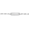 Plaketten-Armband Delphin Silber 925 Figaro, 1.7mm, 14cm