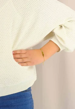 Plaketten-Armband Delphin Gelbgold 375 Figaro, 2.1mm, 14cm