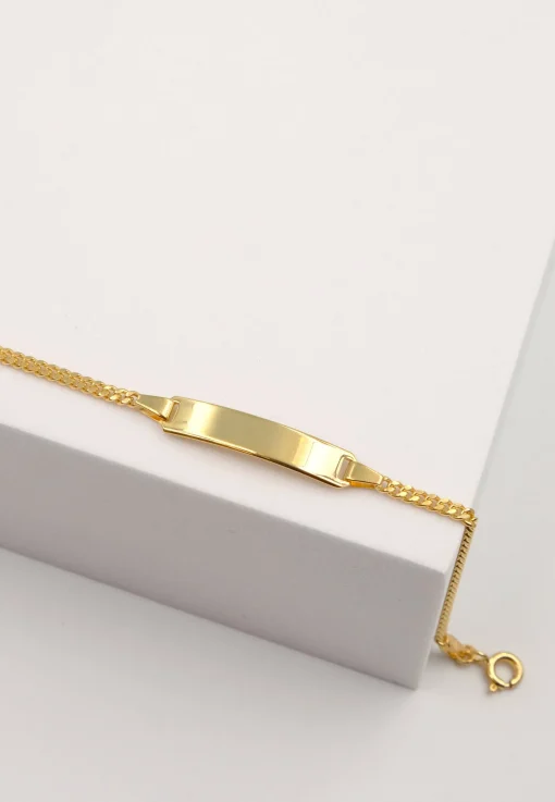 Plaketten-Armband Gelbgold 375 Panzer geschliffen, 2.1mm, 14cm