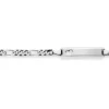 Plaketten-Armband Herz Silber 925 Figaro, 3mm, 14cm