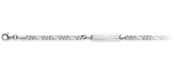 Plaketten-Armband Silber 925 Figaro, 3mm, 14cm