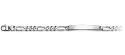 Plaketten-Armband Silber 925 Figaro, 6.3mm, 19cm