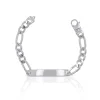 Plaketten-Armband Silber 925 Figaro, 8mm, 21cm