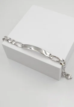 Plaketten-Armband Silber 925 Figaro, 8mm, 19cm
