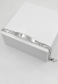 Plaketten-Armband Silber 925 Figaro, 6.3mm, 21cm
