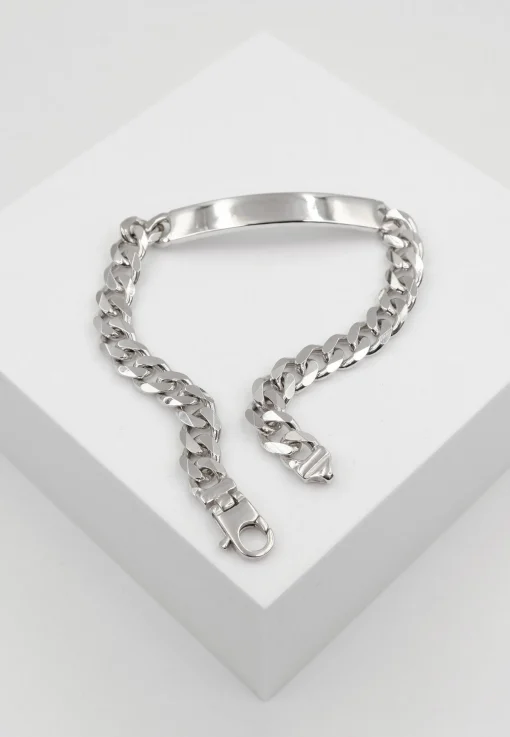 Plaketten-Armband Silber 925 Panzer, 7.2mm, 21cm