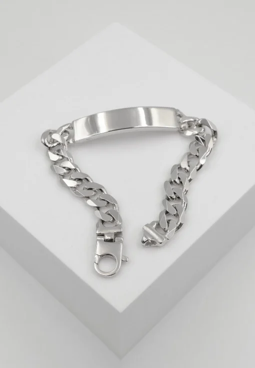 Plaketten-Armband Silber 925 Panzer, 9.4mm, 19cm