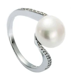 Ring 925 Silber Süsswasserperle Zirkonia