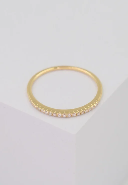 Ring Gelbgold 750 Brillanten 0.10ct. Rivère 4-Grifffassung (56)