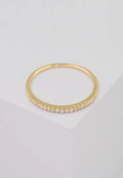 Ring Gelbgold 750 Brillanten 0.10ct. Rivère 4-Grifffassung (54)
