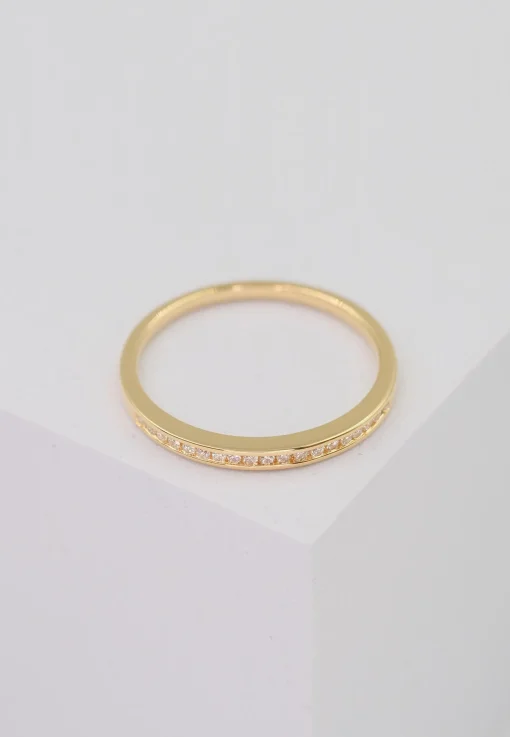 Ring Gelbgold 750 Brillanten 0.10ct. Rivière Kanalfassung (56)