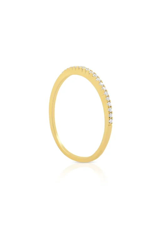 Ring Gelbgold 750 Brillanten 0.10ct. Rivère 4-Grifffassung (54)
