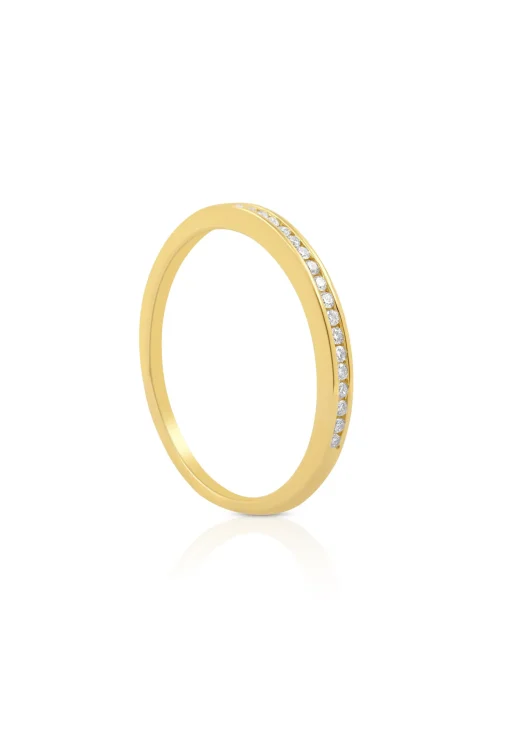 Ring Gelbgold 750 Brillanten 0.10ct. Rivière Kanalfassung (56)